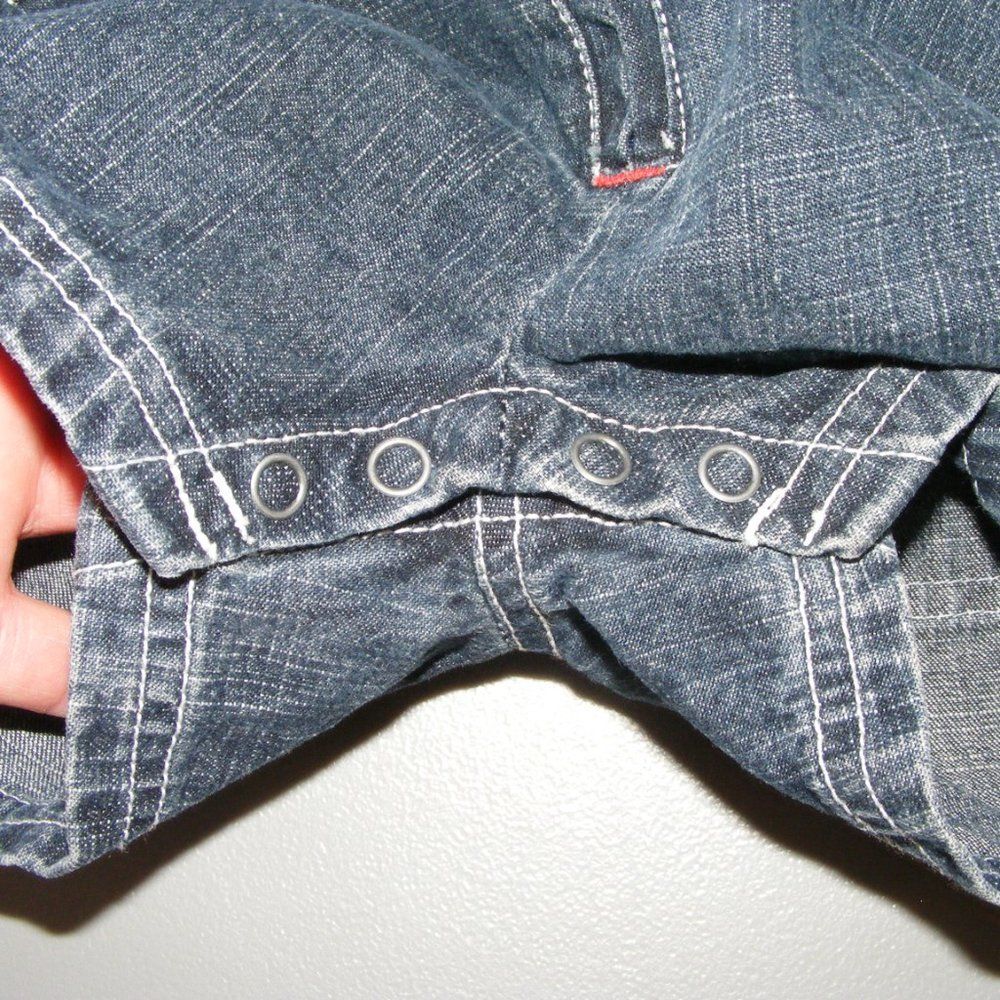 new! RADIO FLYER Denim Jumpsuit/Short-alls 6-9mo, short sleeves - Picture 8 of 15